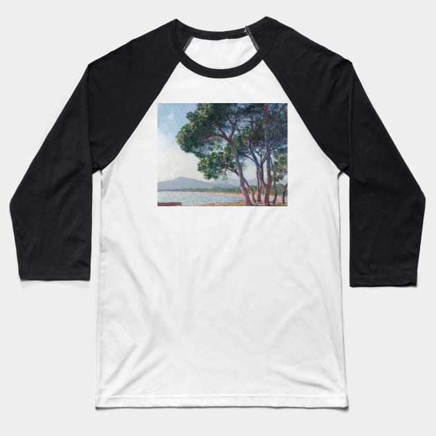 Beach of Juan-les-Pins by Claude Monet Baseball T-Shirt by Classic Art Stall